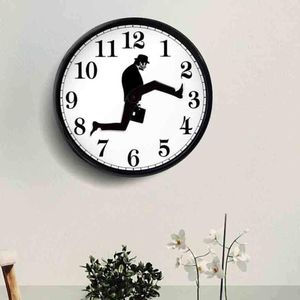 Duvar Saatleri Monty Python Inspired Aptal Yürüyüş Saat Yaratıcı Sessiz Dilsiz Sanat Ev Oturma Odası Dekor için L66