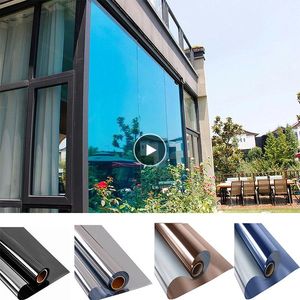 Window Stickers 0.7*3m One Way Mirror Film Stained Glass Self Adhesive Heat Insulation Solar Tint Privacy For Home