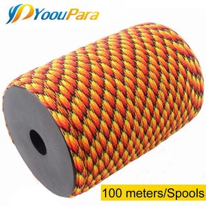 Açık Gadgets 100m Makaralar Paracord 550 Halat 7 Strand Kamp Hayatta Kalma Acil Ekipman