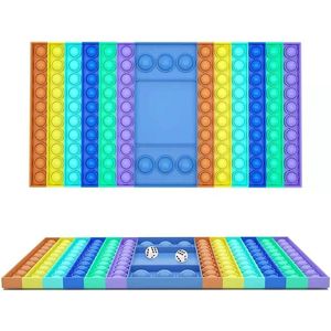 Радуга Декомпрессионные игрушки Пузырь Checkerboard Restrever Fidget Pop Toy Autism Специальные нужды Сенсорные подарки Для Детской Вечеринкой игры