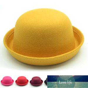 Marca Cappello fedora per bambine Cappellino a cupola Cappellino per bambini Cappellini per bambini Cappelli di feltro Feltro di lana Cappello a bombetta Prezzo di fabbrica Design esperto Qualità Ultimo stile Originale