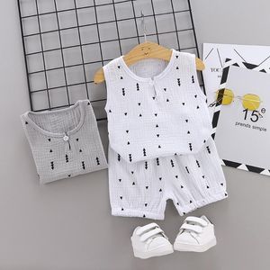 Giyim Setleri Rahat Toddler Boys Kıyafetler Erkek Bebek Yaz Giysileri Doğan Set Spor T-shirt + Şort Geometrik Baskı Çocuklar
