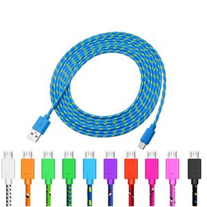 Nylon Braided Micro USB Cables 1m/2m/3m Data Sync Type C Charger Cable For Samsung HTC LG Huawei Xiaomi Android Phone