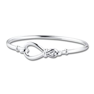 Infinity Knot BangleS Donna Fai-da-te Realizzazione di gioielli in argento sterling Braccialetti femminili di moda a catena con perline