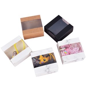 Küçük Kraft Hediye Paketleme Kağıt Kutusu Beyaz Siyah Kahverengi Kağıt Karton Kutu Sabun Şeker Paketleme Kraft Kağıt Kutusu