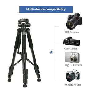 Kamera Tripod Standı Taşınabilir Profesyonel Tripood TRípode Alüminyum Monopod Pan Başkanı Kompakt DSLR Projektör