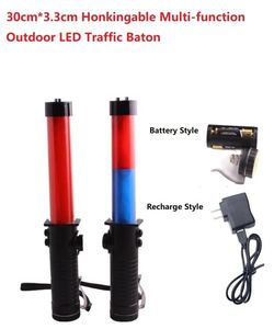30 cm Çok fonksiyonlu LED Trafik Işık Baton Buzzer Kırık Pencere Manyetik Yangın Yolu Acil Tahliye Trafik Değnek Honking Düdük Güvenlik Bolonları