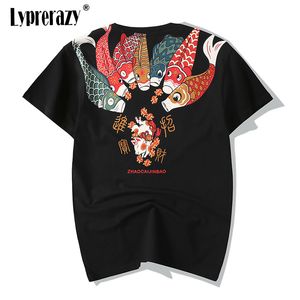 Rahat Hip Hop Baskılı T-shirt erkek Sazan Balık Servet Dövme Tasarım O-Boyun Kısa Kollu Pamuk Çin Tops Tees