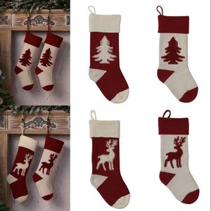 Örme Noel Çorap Dekoratif Elk Çorap Kolye Yün Şeker Hediye Çantası 3D Üç Boyutlu Noel Ağacı Çorap