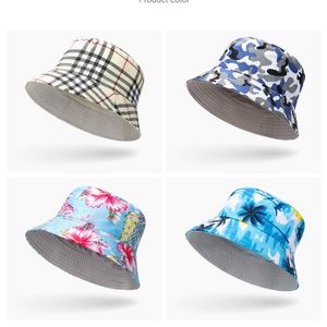 bucket hats for men double-sided wild denim cotton sunshade outdoor beach hat Sun protection spring and summer trips