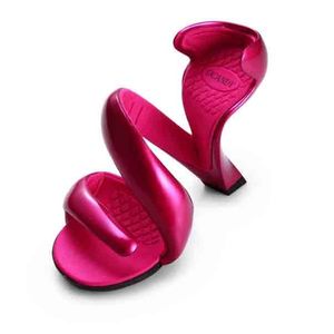 Sandalet 2021 Yaz Kadınlar Ayak Parmağı Kesme Garip Yüksek Topuk Gladyatör Tasarımcı Moda Seksi Yılan Şekeri Dipsiz Ayakkabı