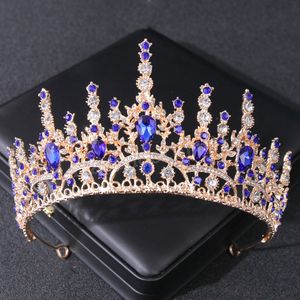 Retro Black Luxury Bridal Crystal Tiaras Crowns Princess Pageant Prom Rhinestone Veil Tiara Wedding Hair Accessory