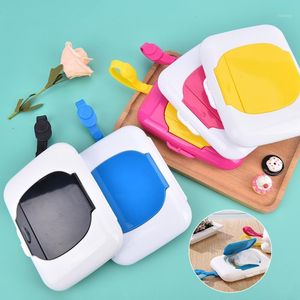 Tissue Boxes & Napkins Baby Wipes Case Wet Wipe Box Dispenser For Stroller Portable Rope Lid Covered