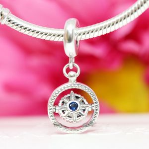 Otantik Pandora 925 Ayar Gümüş Charm İplik Pusula Dangle Fit Avrupa Tarzı Boncuk Bilezik Yapma Takı için 790099C01