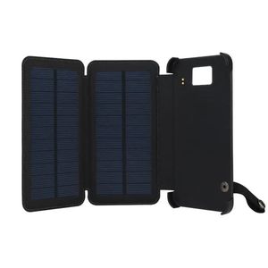 IPREE® 5.5INCH 8000MAH Солнечное панель Зарядное устройство Комплект водонепроницаемый USB Power Bank со светодиодным светом для любого телефона - две батареи черный