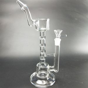 US Design Glass Bong Smoking Culke Tipe 7 Трубки Слои -пузырьки Bongs Смешные две функции переработки масла с мисками