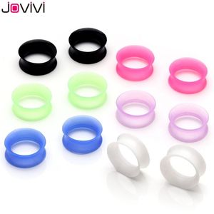 Altro Jovivi 18mm Silicone flessibile Ear Flesh Tunnel Soft Gauge Plugs Piercing barella Expander Hollow Jewelry