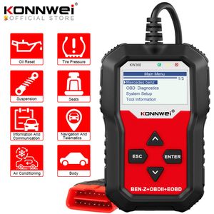 Konnwei KW360 OBD2 CAR SCANNER OBD 2 Mercedes-Benz için Otomatik Diyagnostik Tam Sistemler Teşhis Aracı W212 ABS Hava Yastığı Yağı Sıfırlama