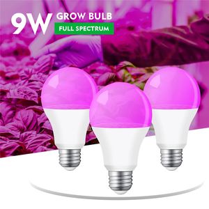 E27 Bitki Büyüme Işık LED Büyümek Ampul Tam Spektrum 18 LED'ler 9 W Bitkiler Çiçek Fide Hidroponik Sebze Çiçekler Büyüyen Çadır