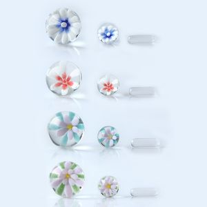 Free DHL Glass Built-in Flower Marble Terp Slurper Set Smoke Bead per Quartz Banger Nails Dab Rigs