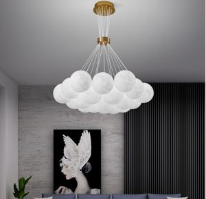 LED Avize Lambası Modern Oturma Odası 3D Baskılı Ay Abajur Asılı Işık Dekor Aydınlatma Süspansiyonu Yatak Odası 7/13/19 Kafaları