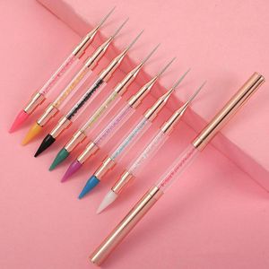 Наборы наборов ногтей Wax Pen Tazzled Dual-Ended Dotting Crystal Crystal Bear Рукоятка Rhinestone Шпильки Picker Picker Manicure Tool