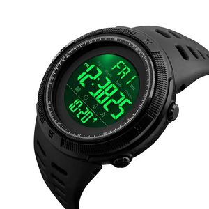 На открытом воздухе спортивные часы мужчины многофункциональные часы будильник 5bar водонепроницаемый цифровой часы PU ремешок задний свет 2022