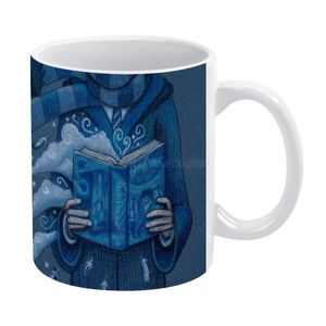 Кружки книги волшебные голубые белые кружка кофе послеобеденные чай рождественские чашки керамические 330 мл для мастера чтения книги