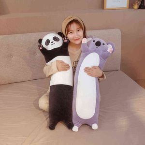 Uzun Dev Panda Peluş Oyuncak Silidemiz Hayvan Bolster Yastık Koala Ayı Dolması Plushie 70-130 cm Çocuk Uyuyan Arkadaşlar Hediye AA220314