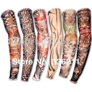 Прохладный смешанный 100% нейлоновый эластичный фальшивый временный татуировка рукава втулки дизайн тела искусства полная рука чулки татущи для прохладных мужчин женщин