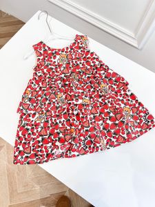 Bebek Kız Elbise Yaz Çocuklar Kız Parti Baskılı çilek Elbiseler Tatlı çocuk Giysileri