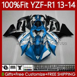 YAMAHA YZF-R1 YZF R1 YZF1000 için OEM Fuarlar Kiti 2013-2014 Moto Kaporta 97NO.94 1000CC YZF R1 1000 CC YZFR1 13 14 YZF-1000 2013 2014 Enjeksiyon Kalıp Vücut Mavi Beyaz