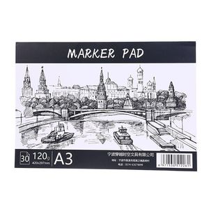 Блокноты A3 / A4 / B5 Рисунок Paper Pad Ноутбук Эскиз Книга для маркера Искусство Паймс Дневник Студенты Студенты 30 листов 090F