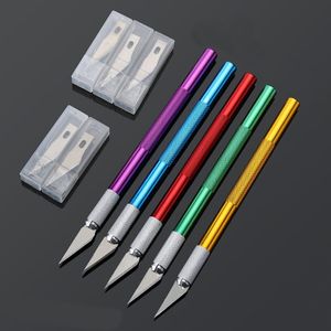 Other Knife Accessories Non-Slip Metal Scalpel Knife Tools Kit Cutter Engraving Craft Knives 5pcs Blades Mobile Phone PCB DIY Repair