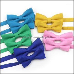 Neck Fashion Aessoriesneck Ties Lovely Candy Color Parent-Child Bowtie Set Classic Shirts Cotton Bow Tie For Men Kids Pet Blue Green Butterf