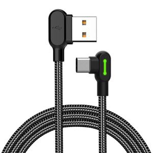 Быстрая зарядка Нерушимые L-образные кабели USB 90 градусов разъемы обратимого USB типа C / Micro Universall для телефонов Android