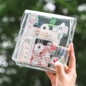 Карандашные сумки Tianzi Korean ins Wind Simple Transparent Vinding Magne Portable Faterought Pvc PVC небольшой объект