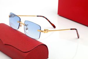 occhiali da sole firmati da uomo in metallo vintage occhiali da vista piccoli telai quadrati designer modello oro verde moda occhiali per uomo guida uv400 occhiali all'ingrosso con scatola