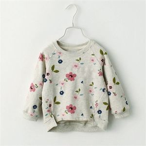 Küçük Kızlar Kazak Uzun kollu çocuk giyim sonbahar ve kış çiçek bebeğim Korsage dibe gömlek ile Tops 210625
