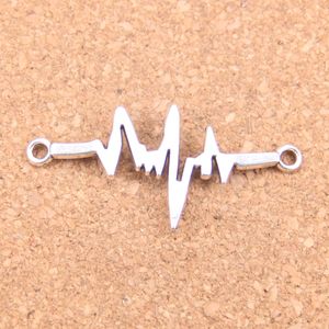 75 adet Antik Gümüş Bronz Kaplama EKG Link Bağlayıcı Charms Kolye DIY Kolye Bilezik Bileklik Bulguları 40 * 20mm