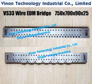 VS33 Tel EDM Köprü Parçaları L = 750x700x90x22 + 5Lmm, Hassas Tel-Kesme Köprüsü 750LMM (Paslanmaz Çelik) Verici için Edm-Jig-Tools-Bridge