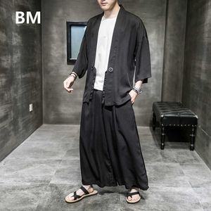 Çin Tarzı Hanfu Suit 2020 Antik Hırka Moda Etek Pantolon Yaz Ultra Ince Buz Ipek Güneş Kremi Giysi Artı Boyutu Robe X0909