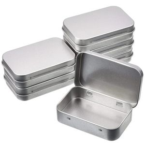 2021 new 12pcs/set Small Metal Tin Silver Storage Box Case Organizer For Money Coin Candy Key 9.5*6*2cm
