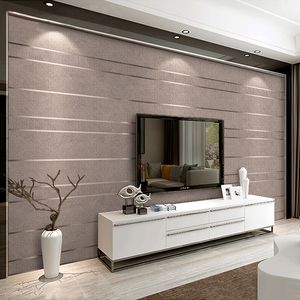 Suede Non-woven Fabric 3D Striped Wallpaper For Walls Roll Modern Living Room Sofa TV Background Home Wall Paper Papel De Parede