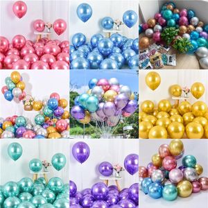 Parti Dekorasyon Krom Metalik Balonlar 12 Inç Kalın Lateks Balon Doğum Günü Düğün Masquerade Sevgililer Dekor RH55541