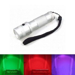 Светодиодный RGB -изменение цветового фонарика факела, 3W -алюминиевый сплав RGB Edison Multi Clor