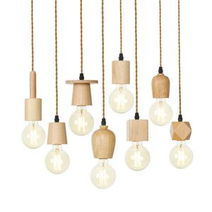 Nodric Wooden Pendant Light Modern Hanging Lamp for Living room Kitchen home lighting Decor Luminaire Solid Wood Pendants Lamps