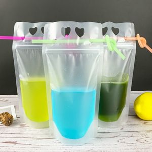 Boş Şeffaf Meyve Suyu İçme Çanta Süt Çayı Soya-Fasulye Plastik Ambalaj Torbası Tek Kullanımlık El Tipi Douts Kılıfı
