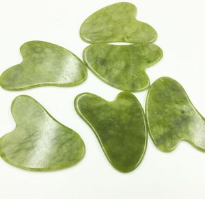 100 шт. Зеленый натуральный Xiuyan Stone Jade Guasha Gua Sha Sha Massager для утилизации терапии нефритовый ролик