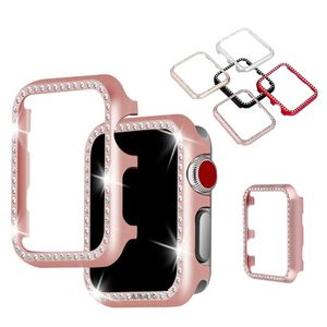 Luxury Aluminum Bling Diamond Bumper Case For Apple Watch 8 Ultra 49mm Series 7 6 SE 5 4 3 2 1 Metal Crystal Cover iwatch 41mm 45mm 38mm 42mm 40mm 44mm